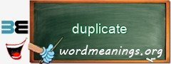 WordMeaning blackboard for duplicate